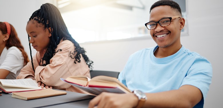 57862906 Reading Books And Language Student Portrait Studying In